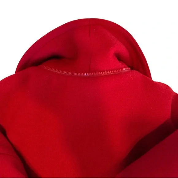 Vintage Woolrich Women’s Coat 100% Pure Wool Red Pea Coat Size M - Picture 9 of 10